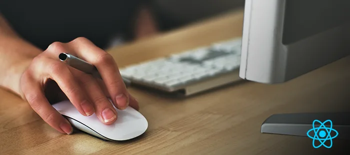 An image showing a woman clicking a mouse 